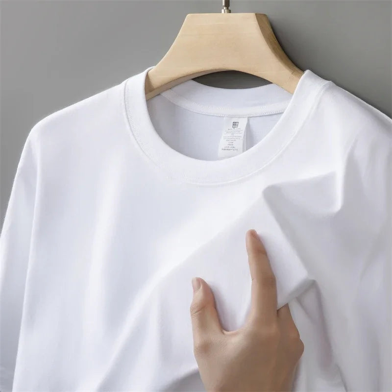 High Quality Short sleeve 100% Cotton T shirts Men and Women Casual Breathable Tees Solid color Couple Oversized Sports man Tops