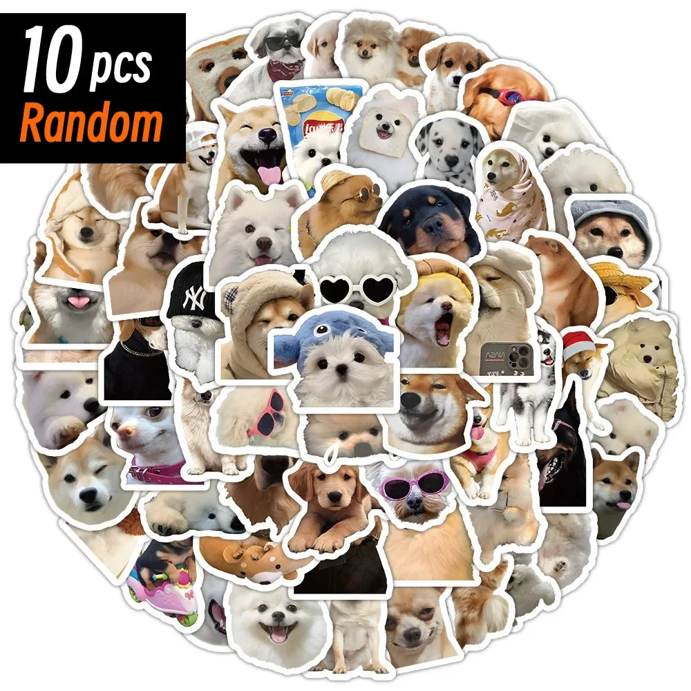 10/100/1000Pcs Funny Dog Stickers Cartoon Cute Decals Toy Guitar Phone Bicycle Laptop Notebook Luggage Car Graffiti Kids Sticker